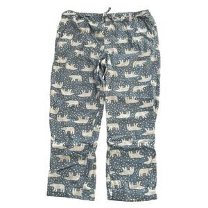 Hanna Andersson Men’s Flannel Pajama Pants Size XXL Blue Snowy Polar Bear Winter
